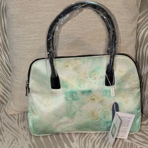Cataya 100 Percent Silk Mint Floral Satchel - NWT